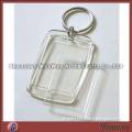 Rectangle transparent polished promotional acrylic/PMMA key chain/ring/holder with your picture or a